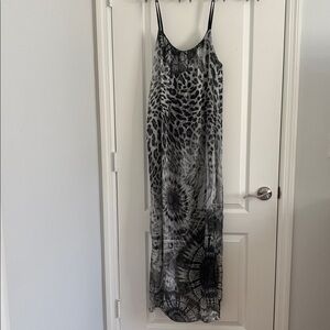 Gigi Moda Silk Maxi Dress Sleeveless Oversize Flow: Sz: O/S; EUC
